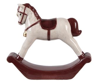 Többszínű kerámia karácsonyi ló figura 15x4x14 cm