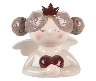 Šarena keramička tegla za cvijeće Anđeo 17x14x17 cm