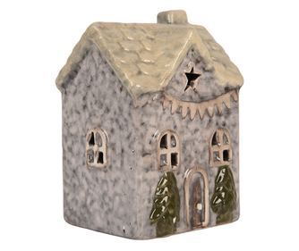 LED Ceramic Christmas House 6x6x10 cm