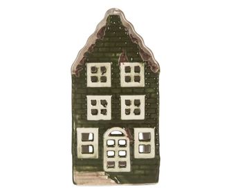 Multicolor Ceramic Christmas House Candle 7x7x14 cm