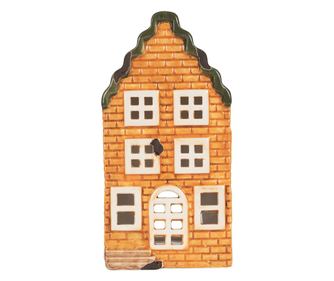 Multicolor Ceramic Christmas House Candle 9x10x19 cm