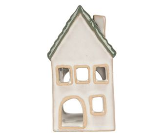 Multicolor Ceramic Christmas House Candle 7x7x13 cm