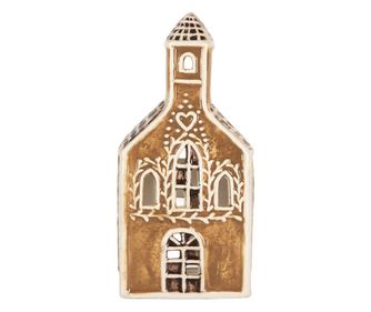 Candela Christmas House white brown ceramic 8x7x17 cm