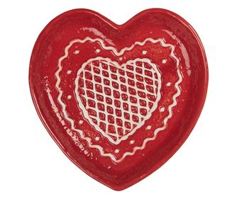 Gingerbread Ceramic Plate Red Brown 17x17x3 cm