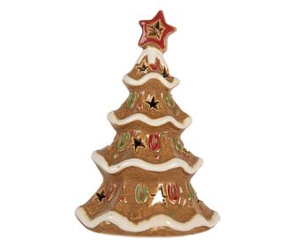 Multicolor Ceramic Christmas Candle 11x8x17 cm