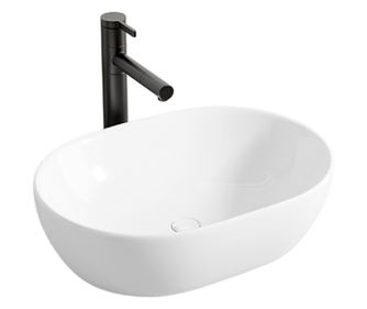 Chiuvetă ovală mare din ceramică lucioasă pentru blat, 49 x 35 cm