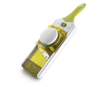 Tarka mandolinowa Ibili regulowana, stal nierdzewna/tworzywo sztuczne, 37,5 x 11,5 cm, zielono-biała