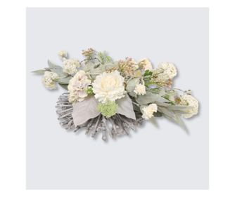 Aranjament Funerar Artificial cu Bujori, Hortensii si Trandafiri – 86 cm