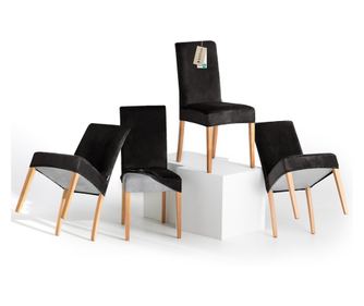 Set od 4 crne presvlake za stolice 48x48x58