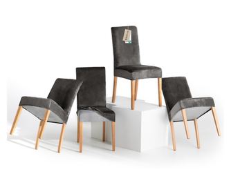 Set od 4 presvlake za stolice boje čelika 48x48x58