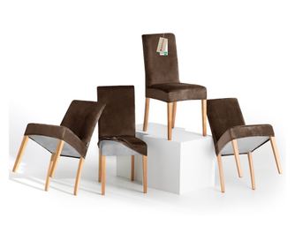 Set od 4 smeđe presvlake za stolice 48x48x58