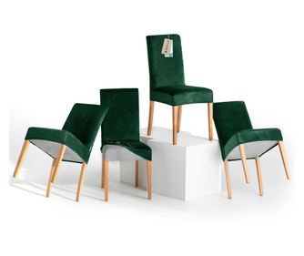 Set od 4 tamno zelene presvlake za stolice 48x48x58