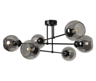 КОМПАС G Плафон, Черен/Сив, 6xE27