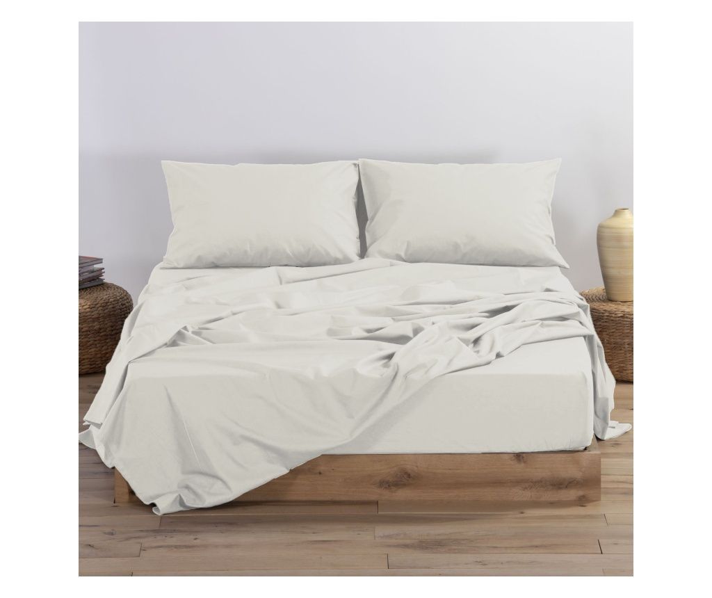 Queen Size Grey Cotton Bed Sheet Nef-Nef Basic 240X270 cm Silver Grey