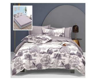 Комплект спално бельо от поликотон, 6 части, долен чаршаф, плик за завивка 230X200, 2 калъфки 50X70, 2 калъфки