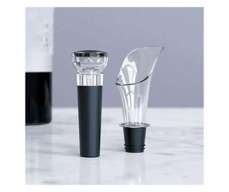 Set 2-in-1 pentru vin, aerator pourer vin + dop vacuum, AB Luxury Concept®, cu sistem de blocare, reutilizabil, potrivit pentru