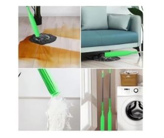 Mop rotativ 2 in 1 cu sistem de stoarcere, cap din microfibra, 360 grade, pentru curatarea baii, 7cm latime