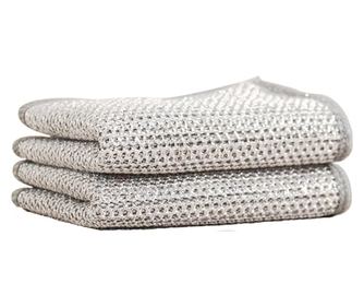 Set 2 Lavete si Manusi de Curatare Multifunctionale, Argintii, 20x20cm