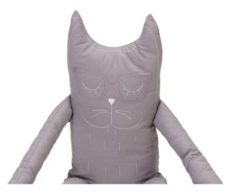 Blazina v obliki mačke, bombaž, polnilo sivke, siva