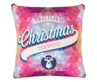 Božićni ukrasni jastuk - Sretan Božić s jelenom