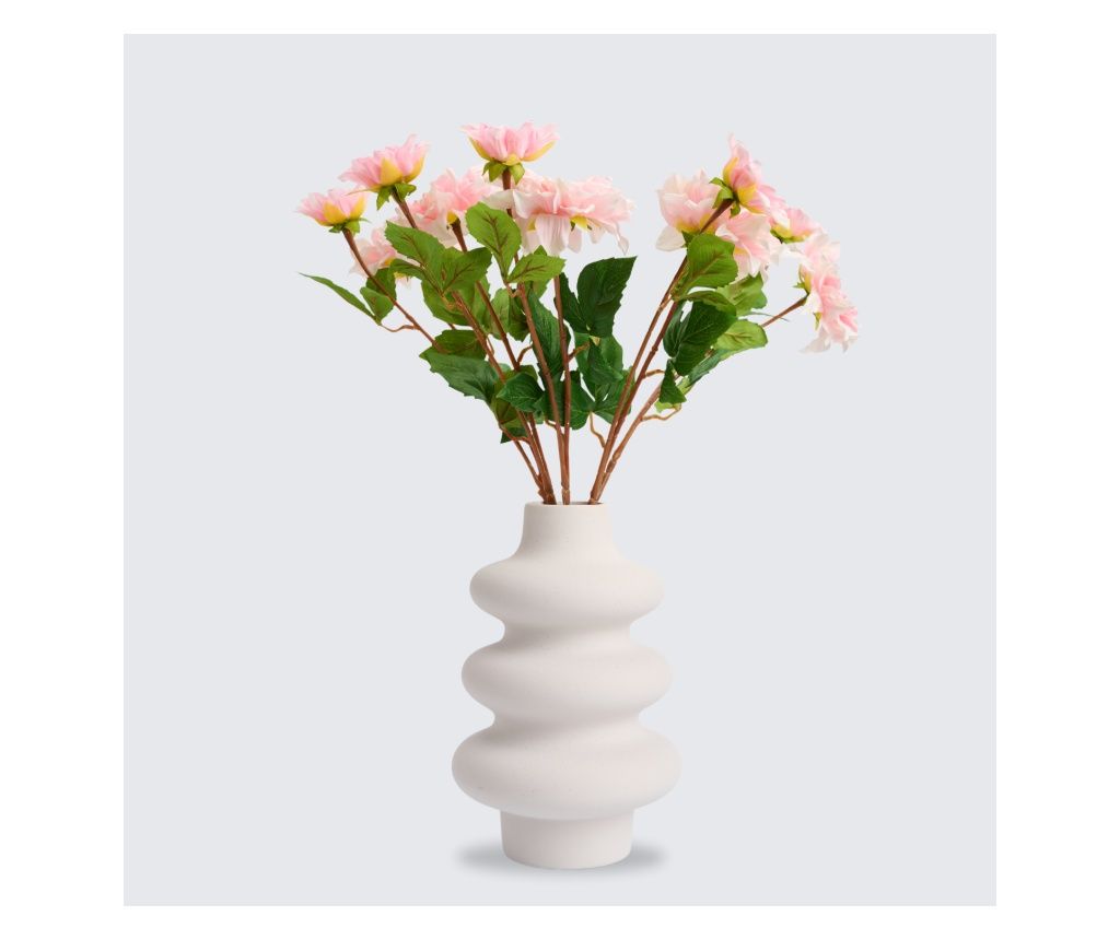 Artificial Dahlia Bouquet - Set of 3 or 5 Stems, Pale Pink and White, 62 cm - Pale Pink, 3 Stems
