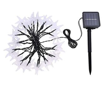 Ghirlanda luminoasa solara cu 30 LED-uri in forma de stea de mare, 8 moduri de iluminare, impermeabil, multicolor