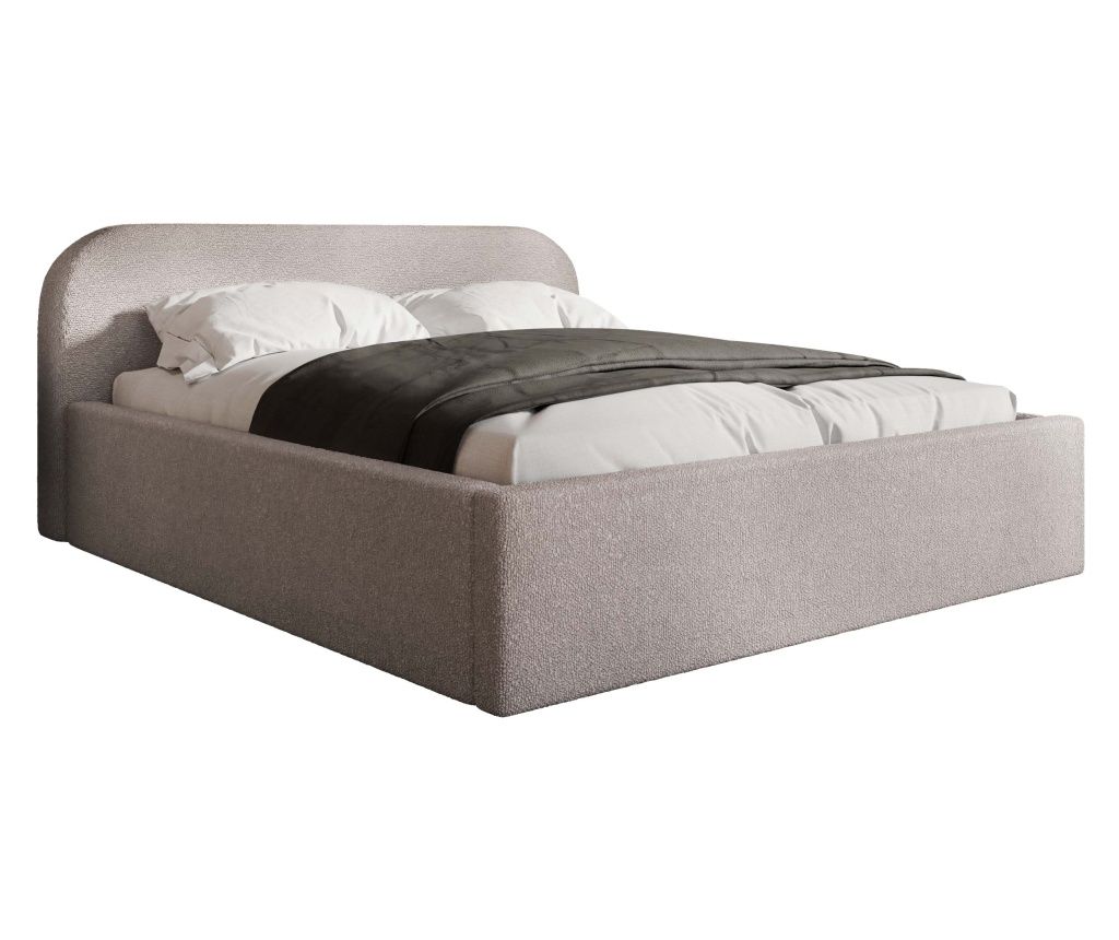 Pat tapitat cu recipient pentru lenjerie Leforn 140x200