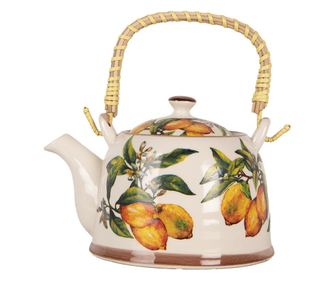 Višebojni keramički čajnik s infuzerom, dizajn limuna, 18x14x12 cm / 800 ml