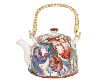 Višebojni keramički čajnik s infuzerom Tulips 18x14x12 cm / 800 ml