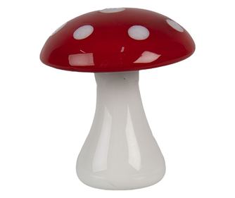 White and Red Decorative Mushroom Glass Ø 4x4 cm
