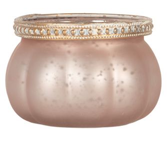 Pink Glass Candle Holder Ø 9x6 cm