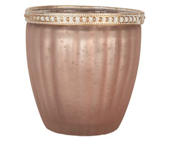 Rose Gold Glass Candle Holder Ø 9x6 cm