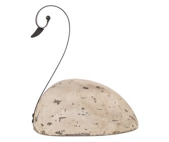 Swan Figurine Wood Metal 25x11x27 cm