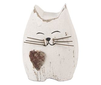 Wooden Kitten Figurine 6x4x7 cm