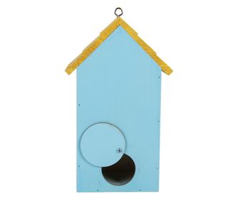 Višebojna drvena kućica za ptice s ukrasom cvijeća 15x10x22 cm