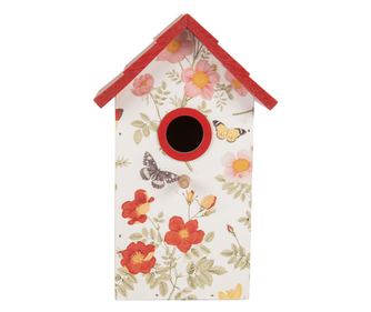 Kućica za ptice, drvo, đurđice i cvijeće, 15x10x22 cm