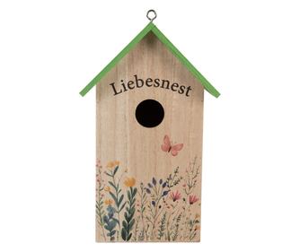 Višebojna drvena kućica za ptice 14x10x23 cm