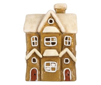 Multicolor Ceramic Christmas House Candle 23x15x33 cm