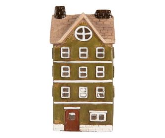 Christmas House Candle Holder, Multicolored Ceramic, 20x17x39 cm