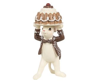 Set of 2 Multicolored Polyresin Christmas Figurines (2) 5x5x11 / 5x5x10 cm