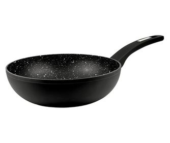 Marburg Mramorová pánev Wok, hliník, 24 cm, černá