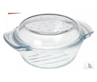 Съд за печене Termolex, Термоустойчиво стъкло, c капак, 1 л