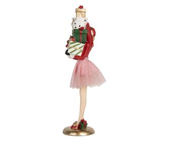 Multicolor Polyresin Christmas Figurine 10x10x36 cm