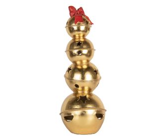 Golden Red Polyresin Christmas Bells 20x20x54 cm