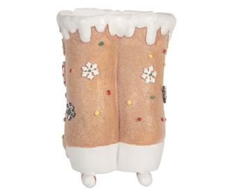 Többszínű műgyanta karácsonyi korcsolya dekoráció 19x14x20 cm