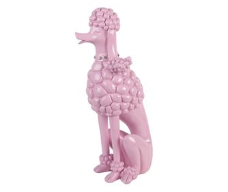 Pink Polyresin Puppy Figurine 13x17x33 cm