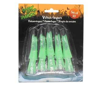 Set od 10 vještičjih prstiju, fosforescentni, Noć vještica, svijetle u mraku