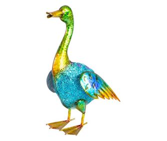 Decoratiune gradina, MagicHome, metalica, rata colorata, 27.5x15x47.5 cm