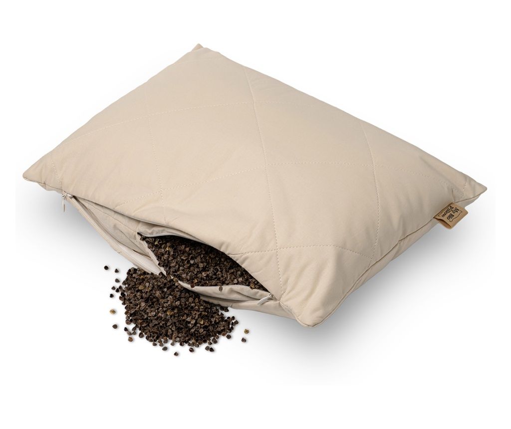 MyBioPillow Hajdina Párna Természetes Ökológiai Ergonomikus Anatómiai Pamut Huzat 30x40 cm