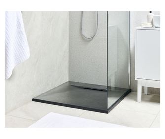 Cădiță de duș AZZURRO 80 x 80 x 3 cm Negru